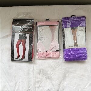 Leg Avenue Pink and Purple and Red Fashion Tights